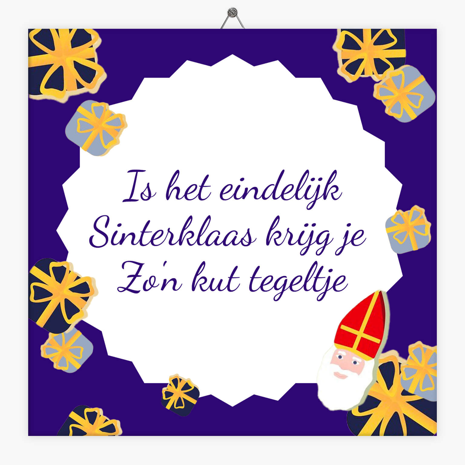 Tegeltje.nl Sinterklaas tegeltje blauw